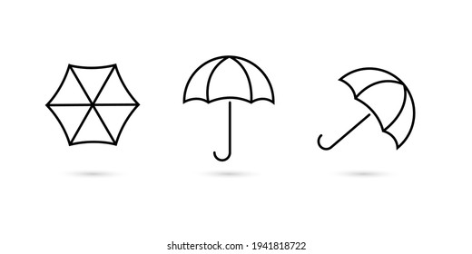 umbrella icon or umbrella symbol isolated icons logo. Vector flat illustrations. High quality vector icons in black style.