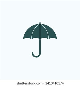 umbrella icon, symbol of rain protection vector logo design