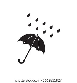 Regenschirm-Symbol. Dünnes, helles Design im regulären und kühlen Stil, einzeln auf weißem Hintergrund