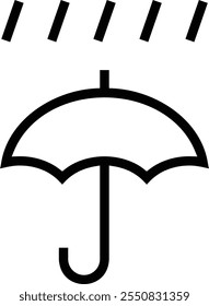 icono de paraguas. Diseño de estilo lineal delgado aislado sobre fondo blanco