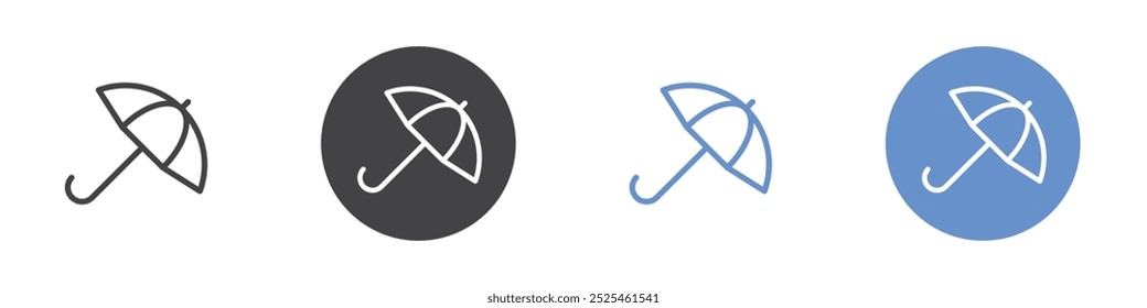 Umbrella icon Thin outline art symbol