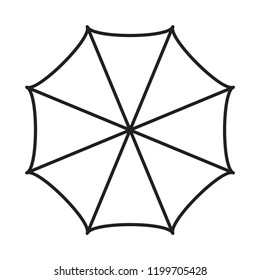 umbrella icon top view design isolated on white background