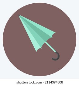 Umbrella Icon in trendy flat style isolated on soft blue background