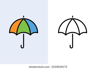 Umbrella icon in trendy flat style isolated on background. Umbrella icon page symbol for your web site design Umbrella icon logo, app, UI.