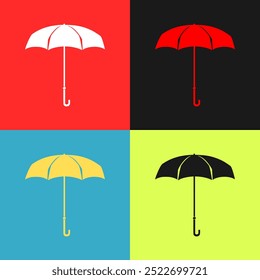 an umbrella icon with various background colors