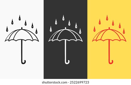 um ícone de guarda-chuva com várias cores de fundo