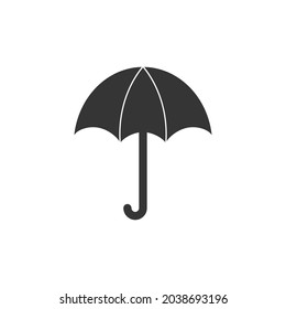 Icono del paraguas - vector. Icono de paraguas negro de estilo plano. Icono del paraguas aislado.