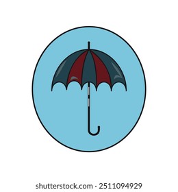 umbrella icon vector black safety protection
