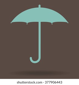 Umbrella icon - vector button