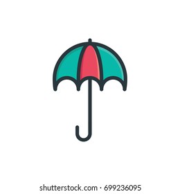 umbrella icon vector colorful