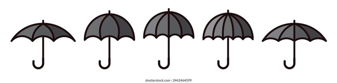 Plantilla de diseño de vector de icono de paraguas aislada en color negro