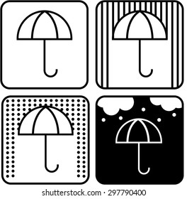 Umbrella icon vector different options