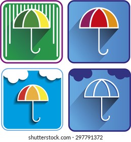 Umbrella icon vector different options
