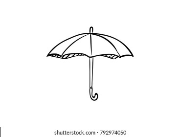 umbrella icon vector doodle