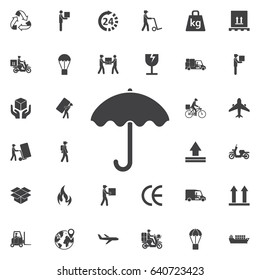 umbrella Icon vector flat design. Set of Post delivery icons