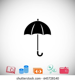 Umbrella icon vector, flat design best vector icon