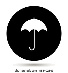 Umbrella Icon vector flat design on black background