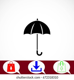 Umbrella icon vector, flat design best vector icon