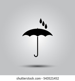 Umbrella icon vector. Flat icon isolated on the white background. Vector illustration.