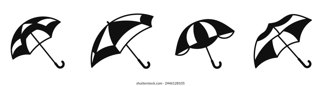 Umbrella icon vector illustration collection. Umbrella design. Stock vector.