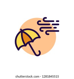 Umbrella Icon Vector Illustration in Filled Style for Any Purpose