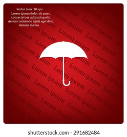 Umbrella icon, vector illustration. Flat design style