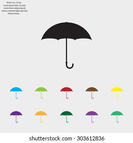 Umbrella icon, vector illustration. Flat design style