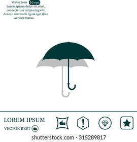 Umbrella icon, vector illustration. Flat design style