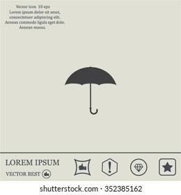 Umbrella icon, vector illustration. Flat design style
