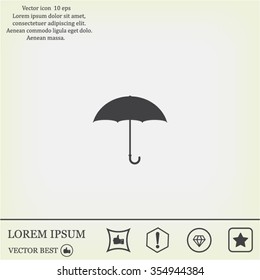 Umbrella icon, vector illustration. Flat design style