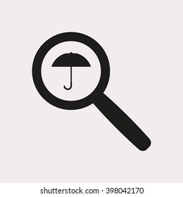 Umbrella  icon, vector illustration. Flat design style