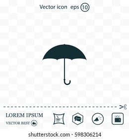 Umbrella icon, vector illustration. Flat design style