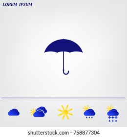 Umbrella icon, vector illustration. Flat design style