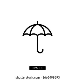 Umbrella Ikone Vektorillustration Illustration Logo Vorlage für viele Zwecke. Einzeln auf weißem Hintergrund.