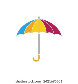 icono paraguas ilustración de vector diseño de logotipo