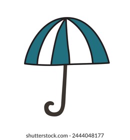 Icono de paraguas, Ilustración vectorial de sombrilla abierta para protección contra la lluvia, símbolo francés, lindo paraguas plano con asa, accesorio elegante, símbolo de garabato para Clima lluvioso