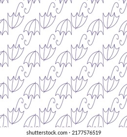 Umbrella icon vector illustration. Seamless pattern. Hand drawn colorful design. Rain protect safety concept. Isolated graphic symbols. Autumn art sign.