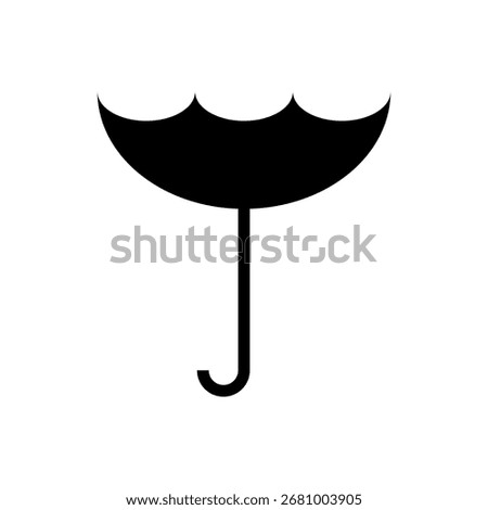 Umbrella icon vector illustration. Simple black silhouette of umbrella isolated.Inverted umbrella for rainy weather or sunshade