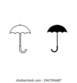 Umbrella icon vector isolated color editable