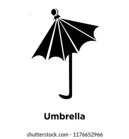 Umbrella icon vector isolated on white background, logo concept of Umbrella sign on transparent background, filled black symbol