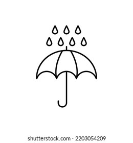 Regenschirmsymbol, Vektorgrafik einzeln auf weißem Hintergrund