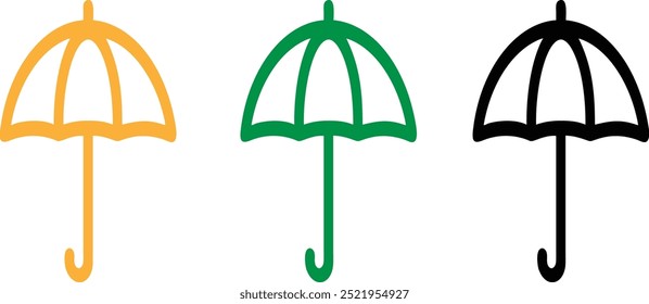 Ícone de guarda-chuva vetor isolado no fundo branco, sinal transparente de guarda-chuva , arquivo vetorial de símbolos meteorológicos.