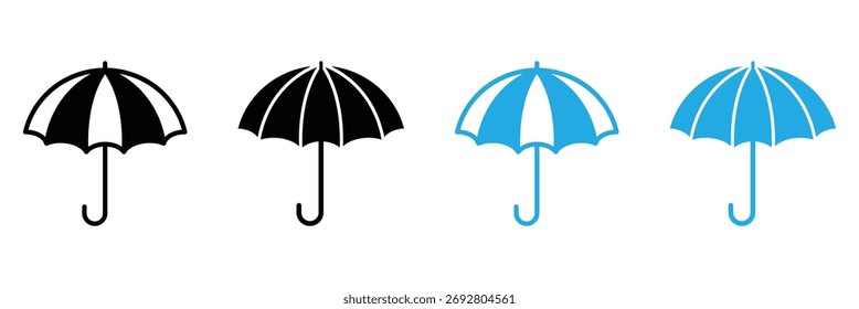 Umbrella icon. Vector line icon. Open umbrella icon sign vector illustration