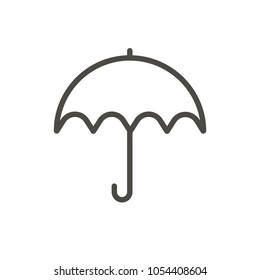 Umbrella icon vector. Line protection symbol. Trendy flat outline ui sign design. Thin linear graphic pictogram for web site, mobile application. Logo illustration. Eps10.
