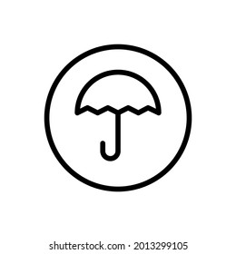 Umbrella icon vector line rounded style