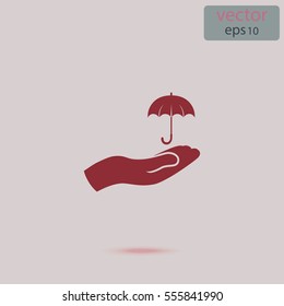 Umbrella icon, vector logo