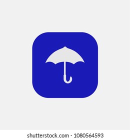 umbrella icon vector on blue