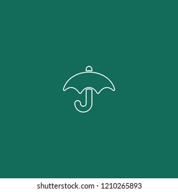 Umbrella icon. vector umbrella icon on green background