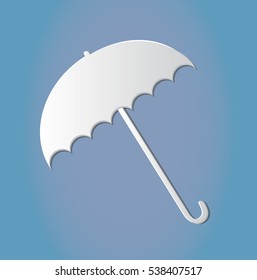 Umbrella Icon Vector. Paper art and craft style