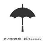 Umbrella icon vector. Rain protection. Black and white silhouette flat design.